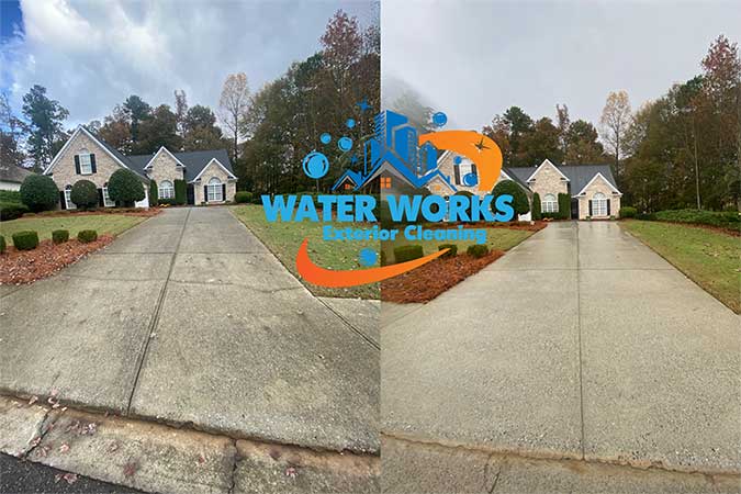 Sidewalk and Driveway Cleaning on Austin Hills Drive Suwanee GA